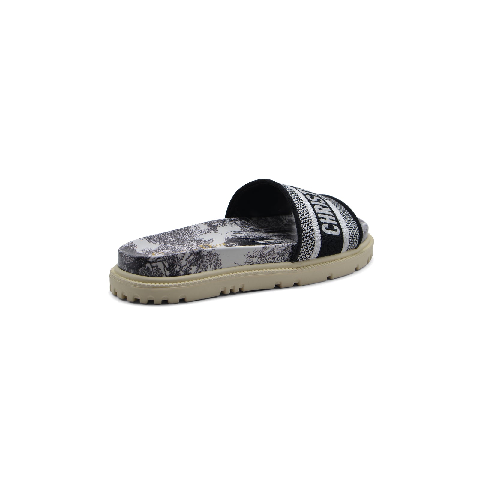 Christian Dior floral print Canvas Slide Sandals Woman DR-886 Black&White - 2
