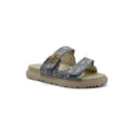 Christian Dior Textured with Gold Accents Oblique Raffia Chambray Jacquard Dioract Sandals Woman 16888-2 Gray - 1