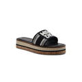 Christian Dior Dway Canvas Platform Raffia Chambray Jacquard Dioract Sandals Woman 2393 Black - 1