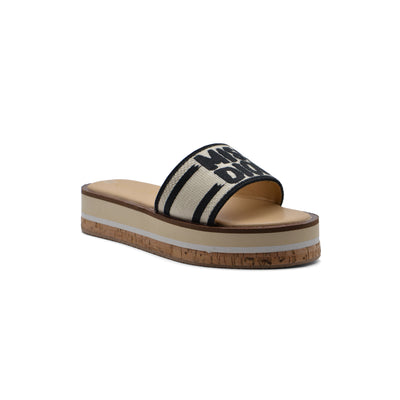 Christian Dior Dway Canvas Platform Raffia Chambray Jacquard Dioract Sandals Woman 2393 Beige