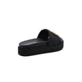 Coach Brand Thick Soled Slippers Logo Print Sandals Leather Women 8109 Black - 2