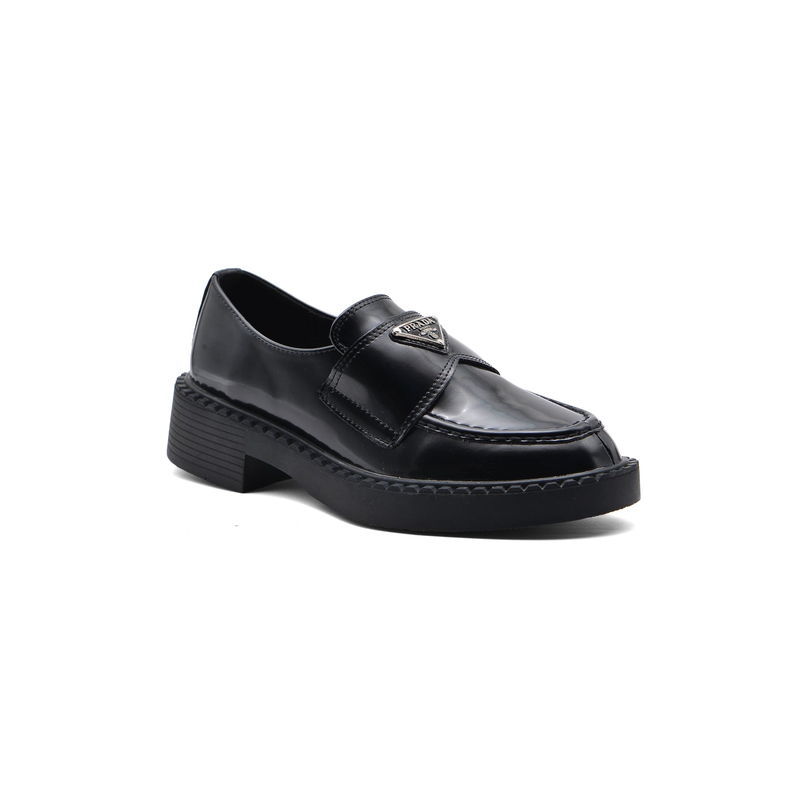 Prada Brushed Spazzolato Leather Loafers Woman 868 Black - 1