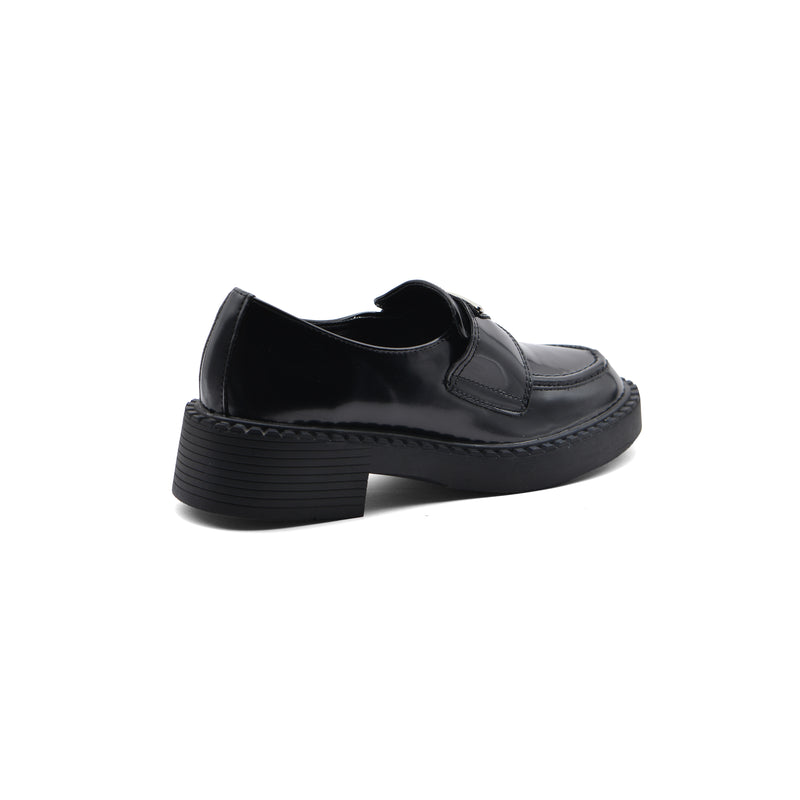 Prada Brushed Spazzolato Leather Loafers Woman 868 Black - 2