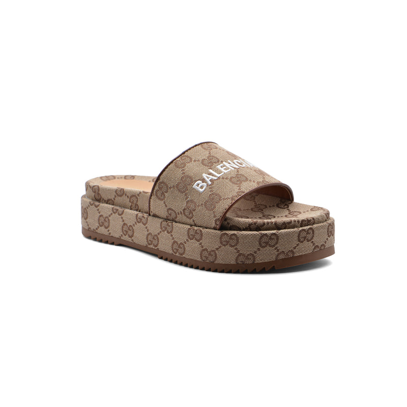 Gucci x Balenciaga Platform slide sandals for Women 2020-3 Beige - 1