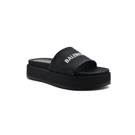 Gucci x Balenciaga Platform slide sandals for Women 2020-3 Black