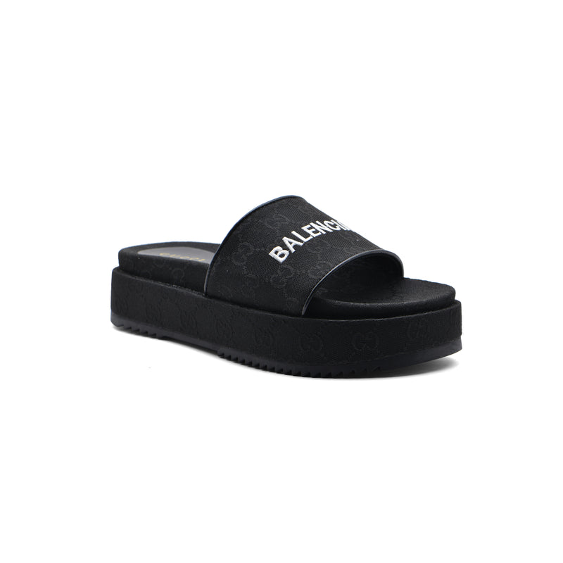 Gucci x Balenciaga Platform slide sandals for Women 2020-3 Black - 1