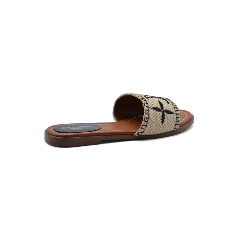 Louis Vuitton Lock It Flat Mule Monogram Sandals Woman L-118 Black - 2