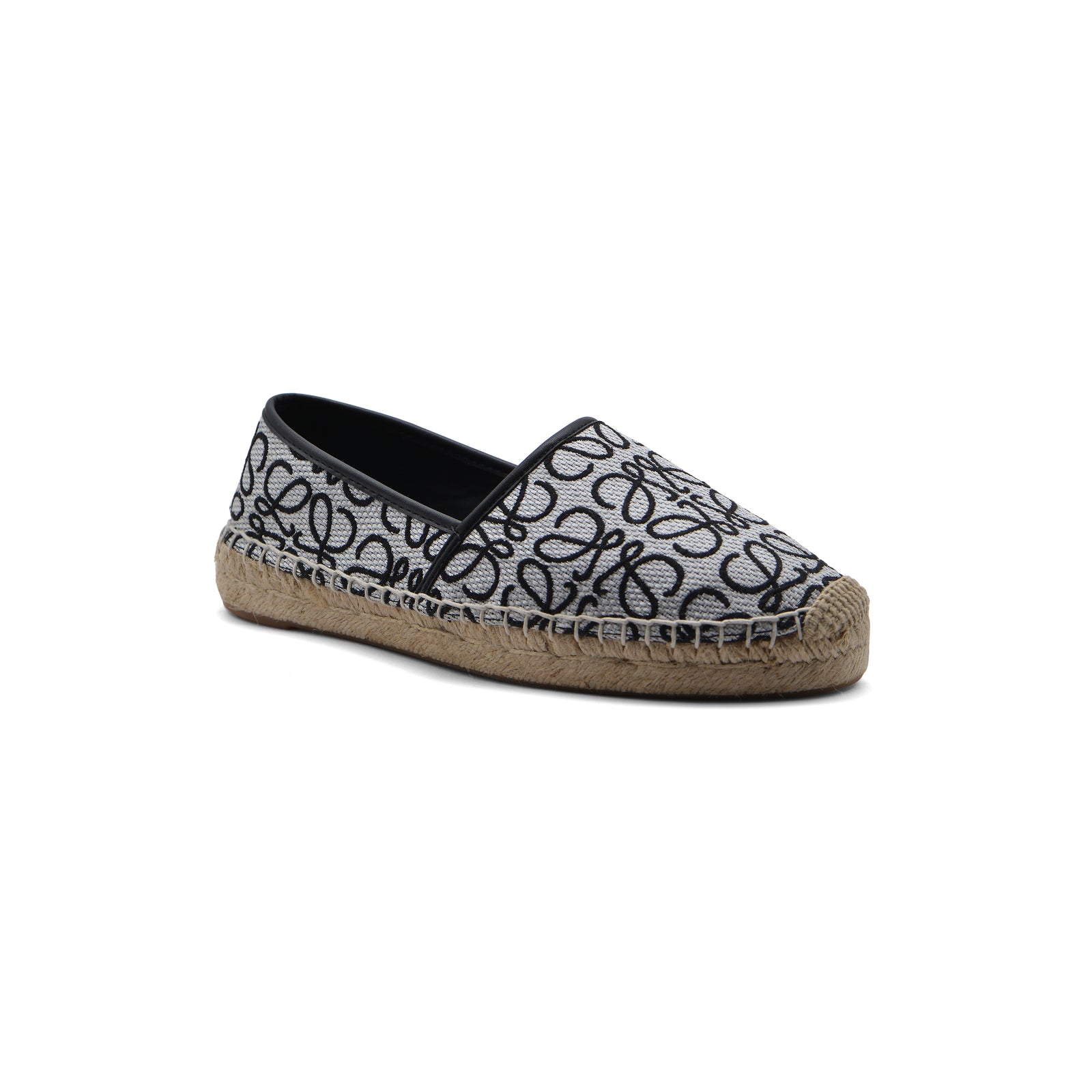 Loewe Owen Logo Jacquard Espadrille Woman 29762 Black - 1