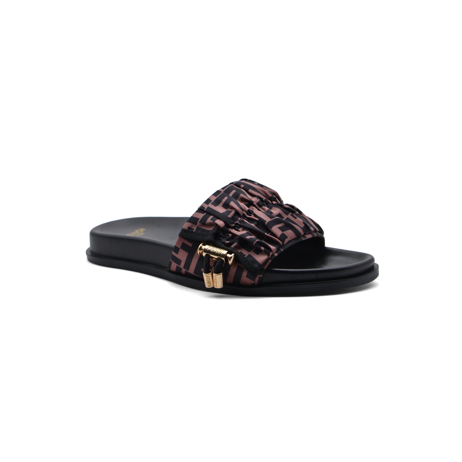 FENDI Toggle-Fastening FF-Logo Slides Slipper Woman 12395-12 Brown - 1