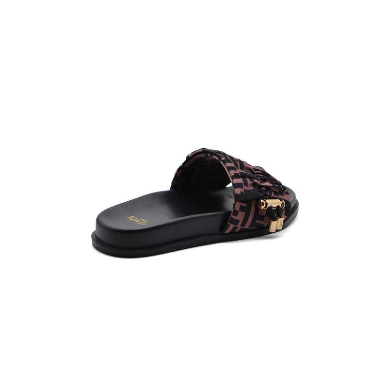 FENDI Toggle-Fastening FF-Logo Slides Slipper Woman 12395-12 Brown - 2