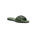 Fendi Baguette Cuoio Romano leather Signature Logo Slide Sandal Woman 1892-1 Green - 1
