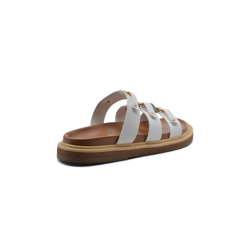 Celine Tippi Leather Leather Sandal Woman H001 White - 2