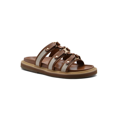 Celine Tippi Leather Leather Sandal Woman H001 Brown