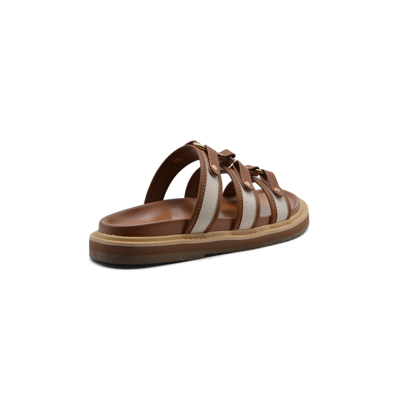 Celine Tippi Leather Leather Sandal Woman H001 Brown - 2