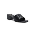 Celine Emblem Block Heel Leather Mule In Woman A2156 Black - 1