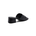 Celine Emblem Block Heel Leather Mule In Woman A2156 Black - 2