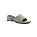 Celine Emblem Block Heel Leather Mule In Woman A2156 Beige - 1