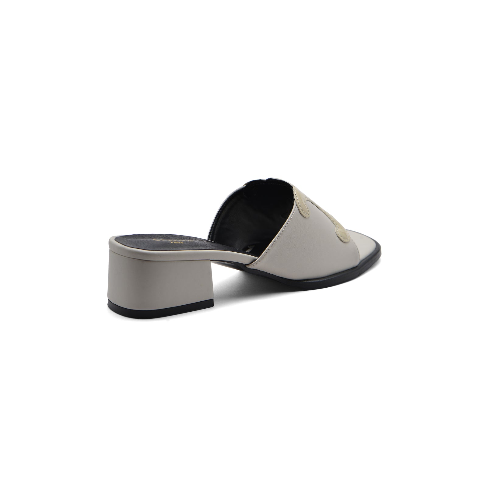Celine Emblem Block Heel Leather Mule In Woman A2156 Beige - 2