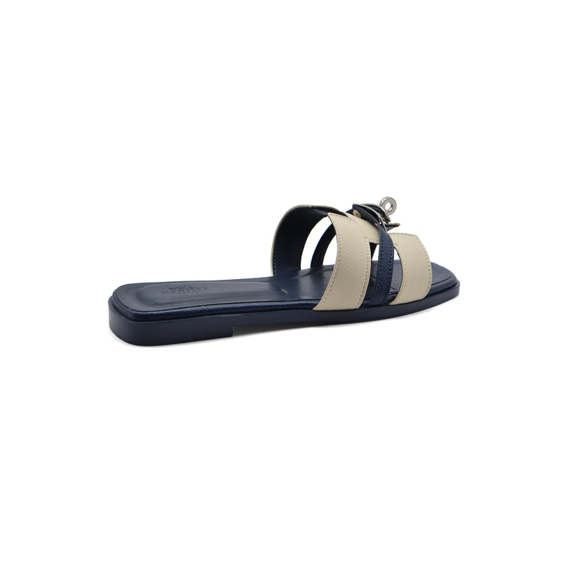 Hermes Calfskin Matte Alligator Giulia Sandals Woman H9-6 Navy - 2
