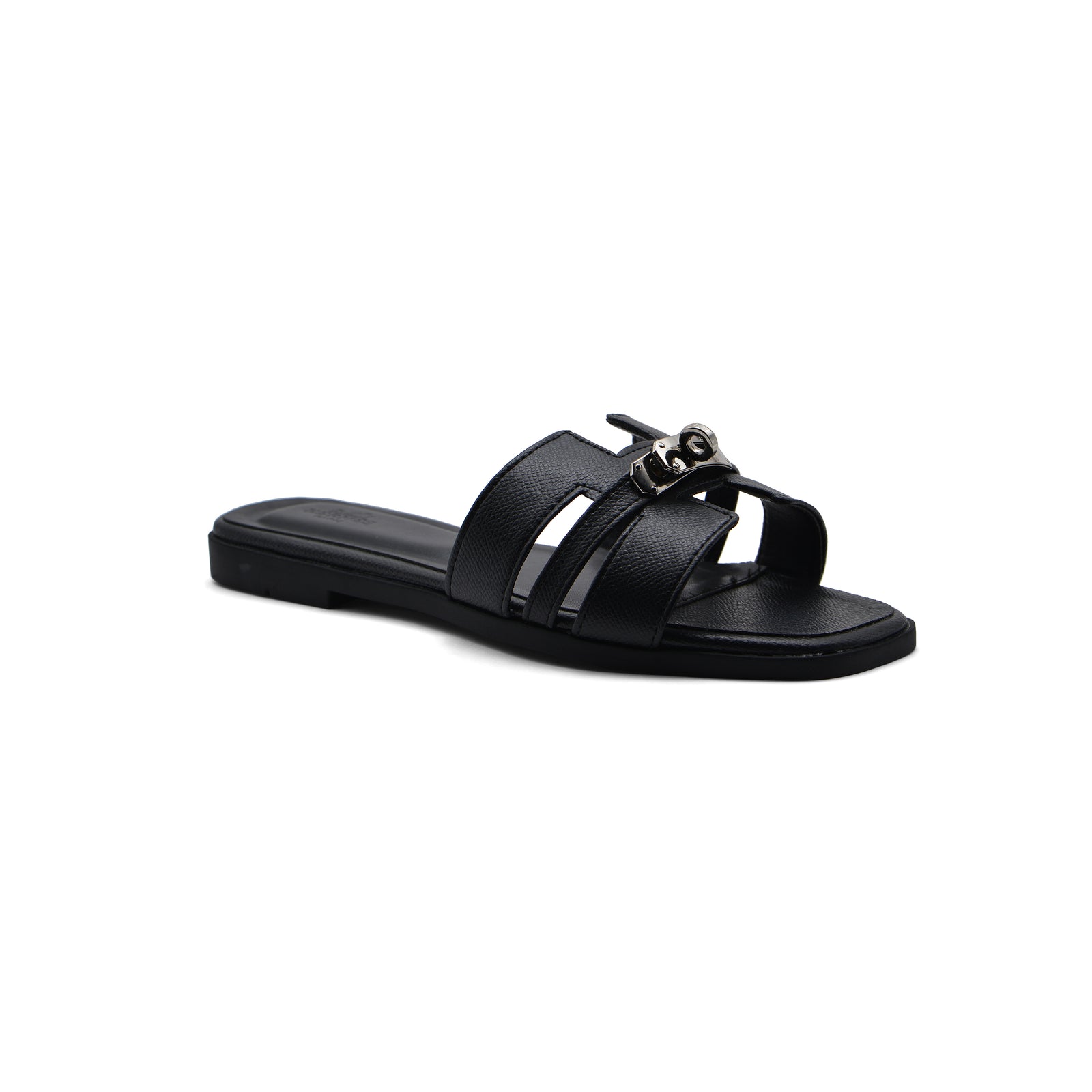 Hermes Calfskin Matte Alligator Giulia Sandals Woman H906 Black - 1