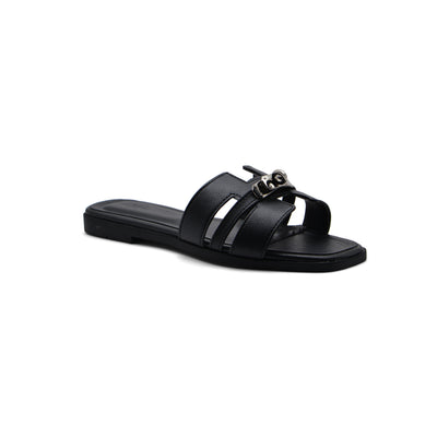 Hermes Calfskin Matte Alligator Giulia Sandals Woman H906 Black