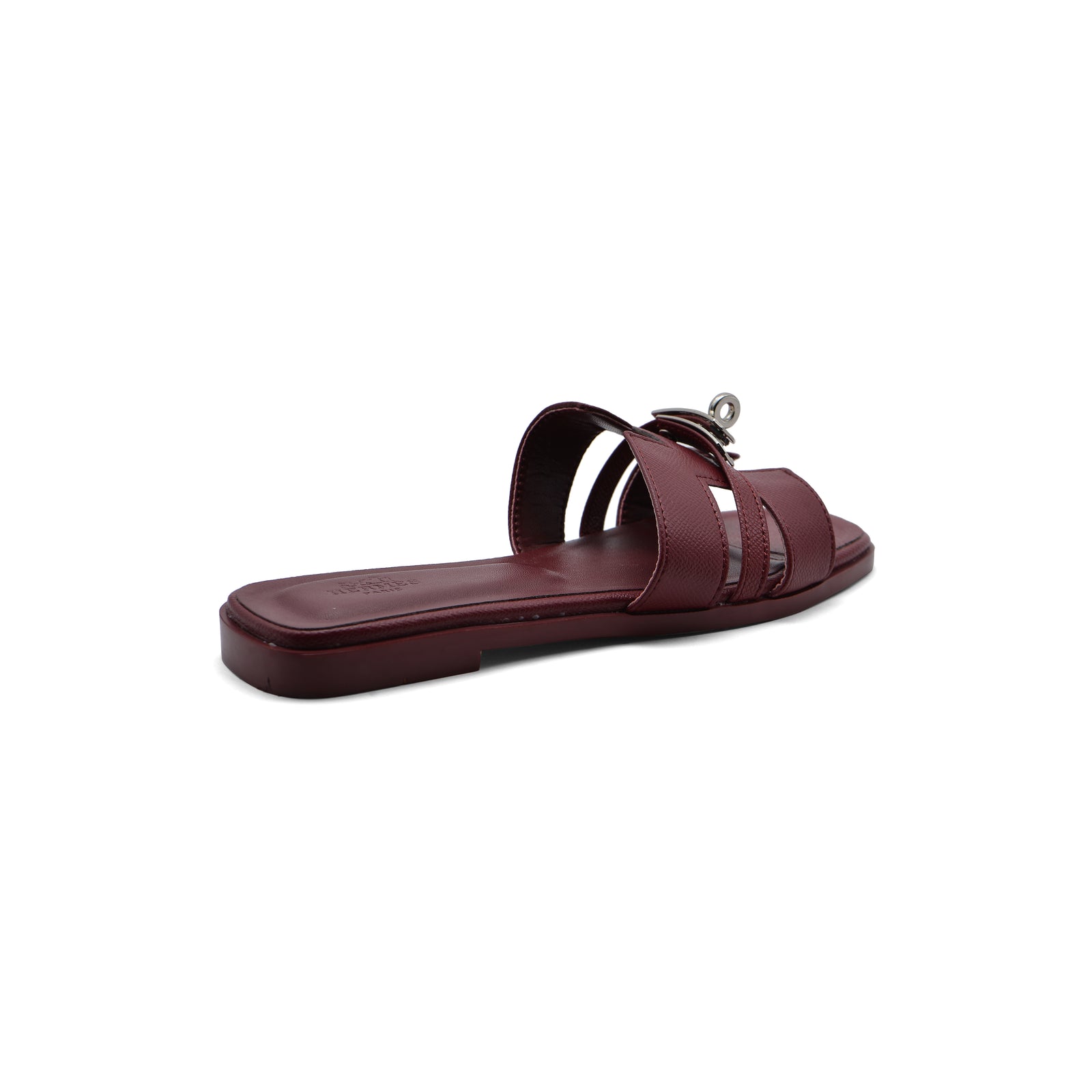 Hermes Calfskin Matte Alligator Giulia Sandals Woman H906 Burgundy - 2