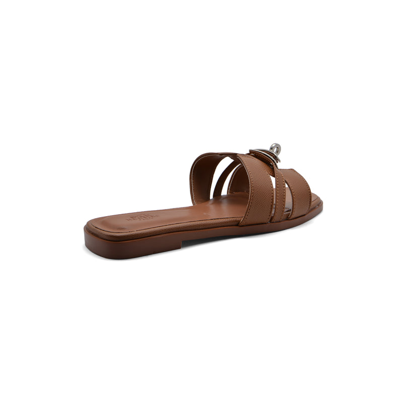 Hermes Calfskin Matte Alligator Giulia Sandals Woman H906 Havan - 2