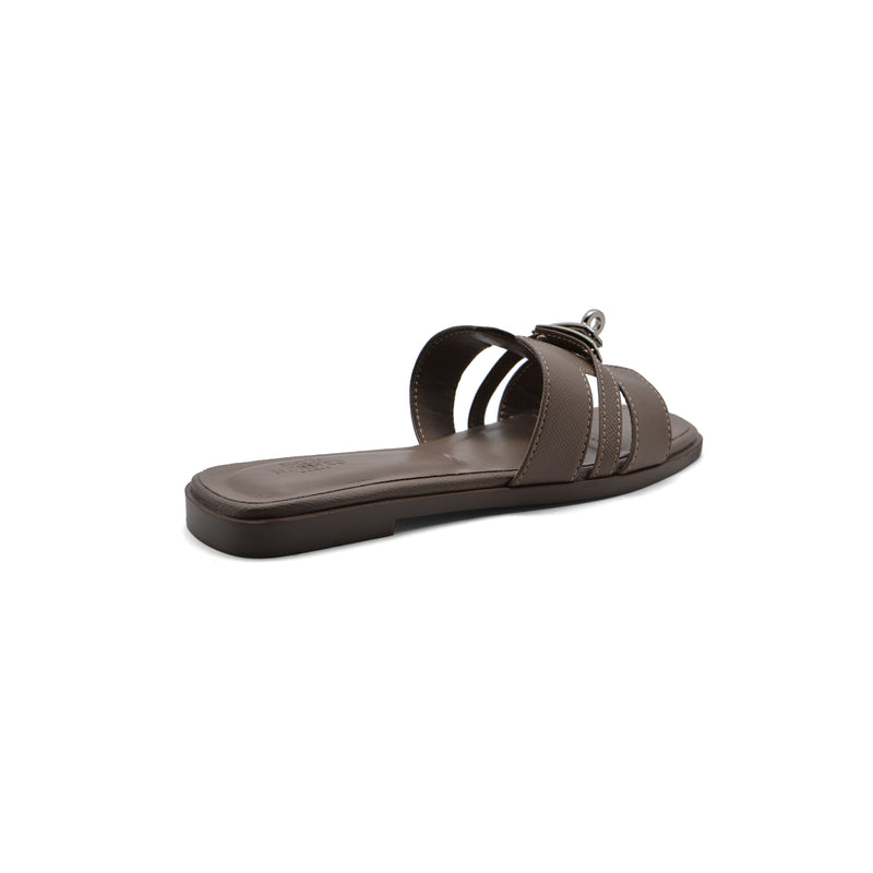 Hermes Calfskin Matte Alligator Giulia Sandals Woman H906 Khaki - 2
