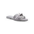 Hermes Calfskin Matte Alligator Giulia Sandals Woman H906 White - 1