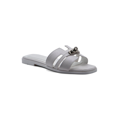 Hermes Calfskin Matte Alligator Giulia Sandals Woman H906 White