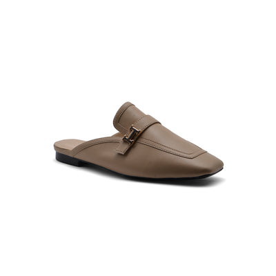 Hermès Groupie H Logo Mules Flats Slipper Woman H66-1 Beige