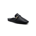 Hermès Groupie H Logo Mules Flats Slipper Woman H66-1 Black - 1