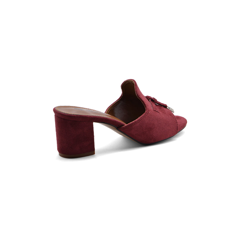 Loro Piana Suede Summer Charms Slide Sandals Woman VR-8 Burgundy - 2