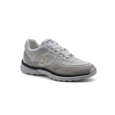 Chanel Fabric Suede Calfskin Quilted CC Sneakers Woman 6699-3 White