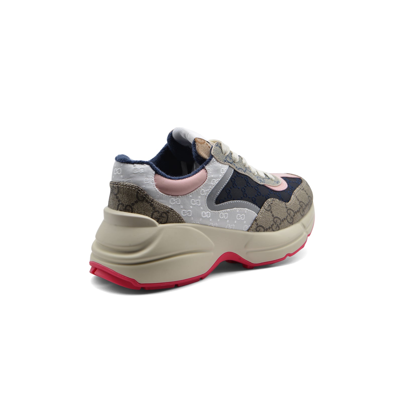 Gucci Supreme Monogram Mix Rhyton Sneakers Woman 20188-1 Beige&Pink - 2