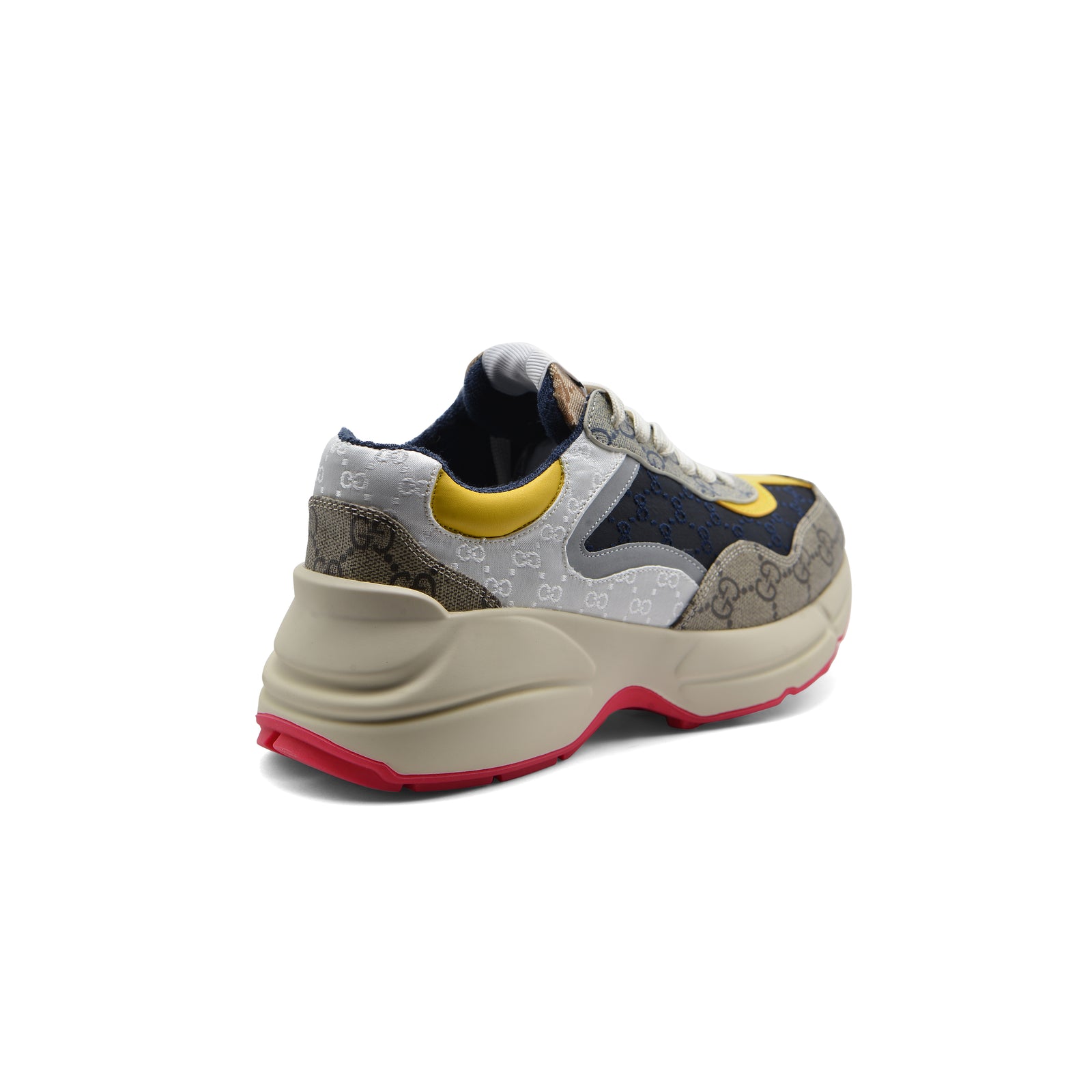 Gucci Supreme Monogram Mix Rhyton Sneakers Woman 20188-1 Beige&Yellow - 2