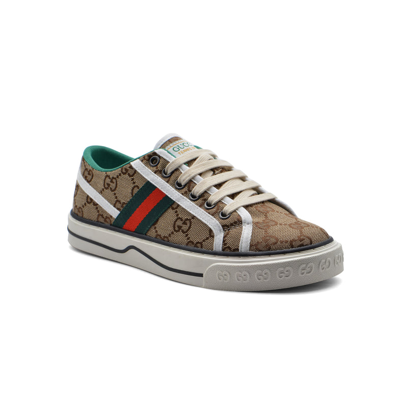 Gucci Cotton Wool Web Houndstooth Interlockin Sneakers Woman GG-1 Beige - 1