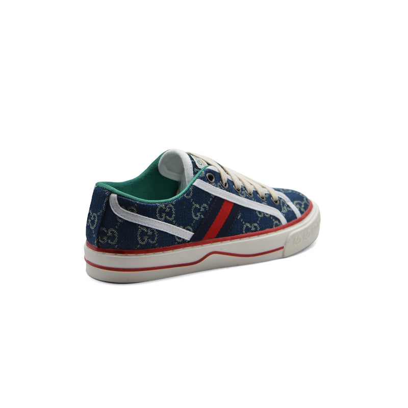 Gucci Cotton Wool Web Houndstooth Interlockin Sneakers Woman GG-1 Navy - 2