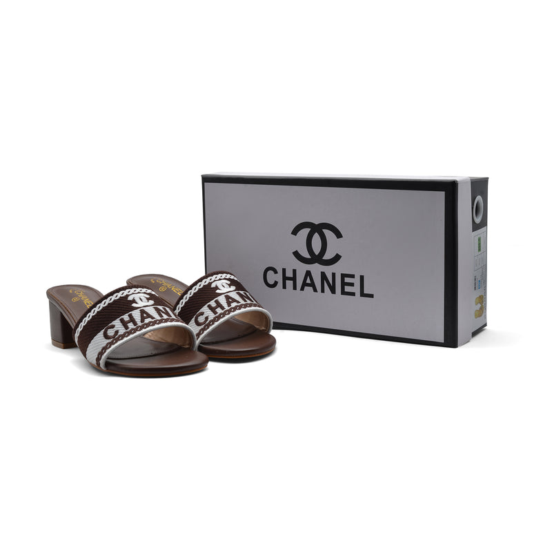 Chanel SS 2001 Embroidered Logo Mule VSP Woman 2127-1 Brown&White - 4