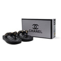Chanel Lambskin Quilted Padded Charms Thong Sandals Woman XJC3134 Black - 4