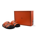 Hermes Jackson Sandals Designer Fumé Vivent Sliders Woman H8006-3 Orange - 4