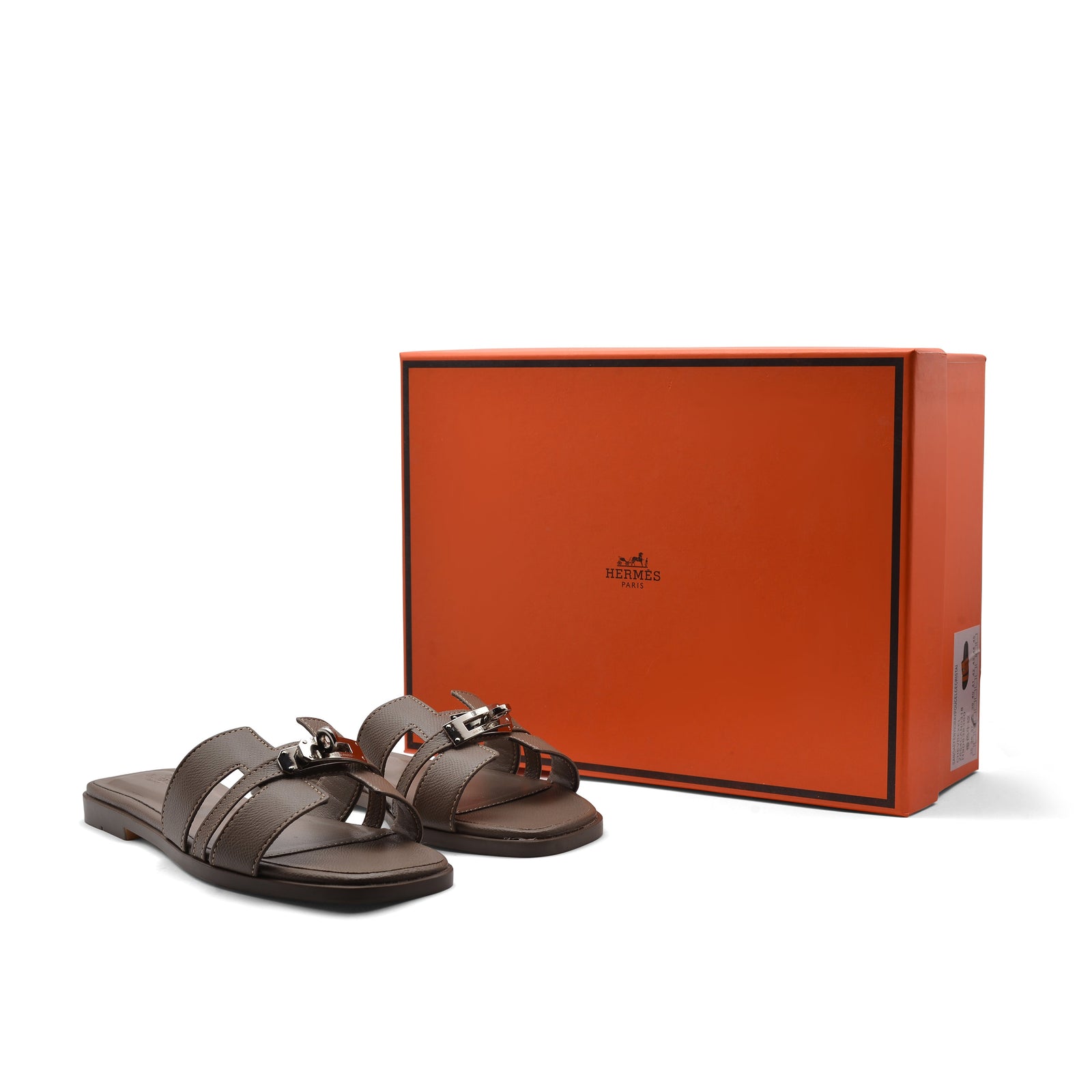Hermes Calfskin Matte Alligator Giulia Sandals Woman H906 Khaki - 4