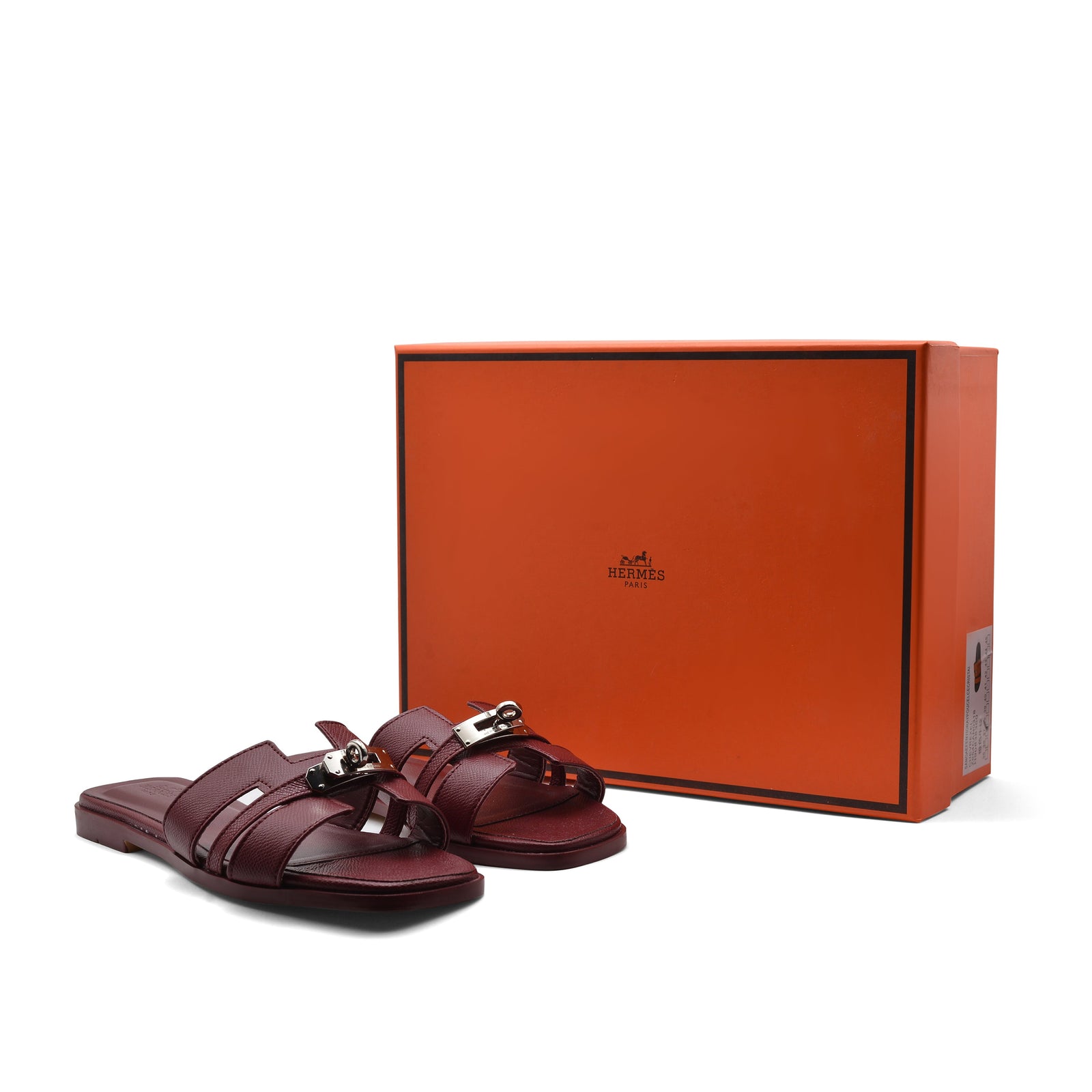Hermes Calfskin Matte Alligator Giulia Sandals Woman H906 Burgundy - 4