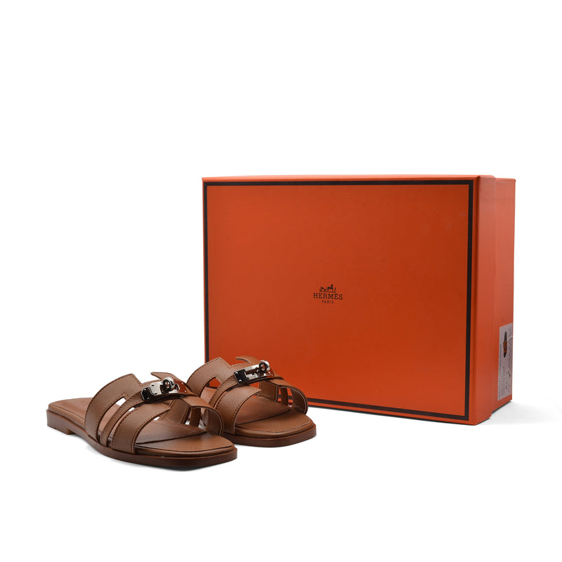 Hermes Calfskin Matte Alligator Giulia Sandals Woman H906 Havan - 4