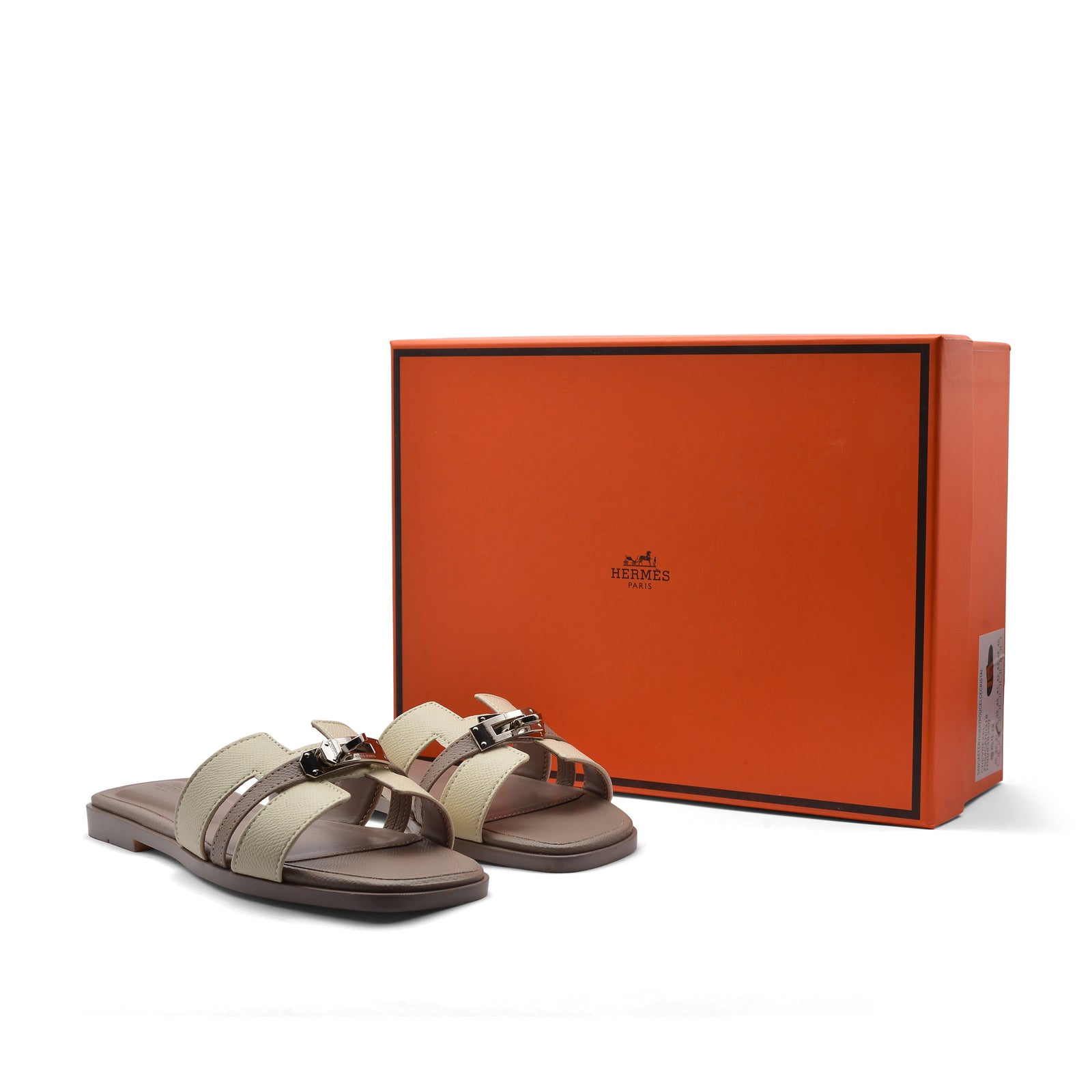 Hermes Calfskin Matte Alligator Giulia Sandals Woman H9-6 Khaki - 4