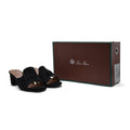 Loro Piana Suede Summer Charms Slide Sandals Woman VR-8 Black - 4