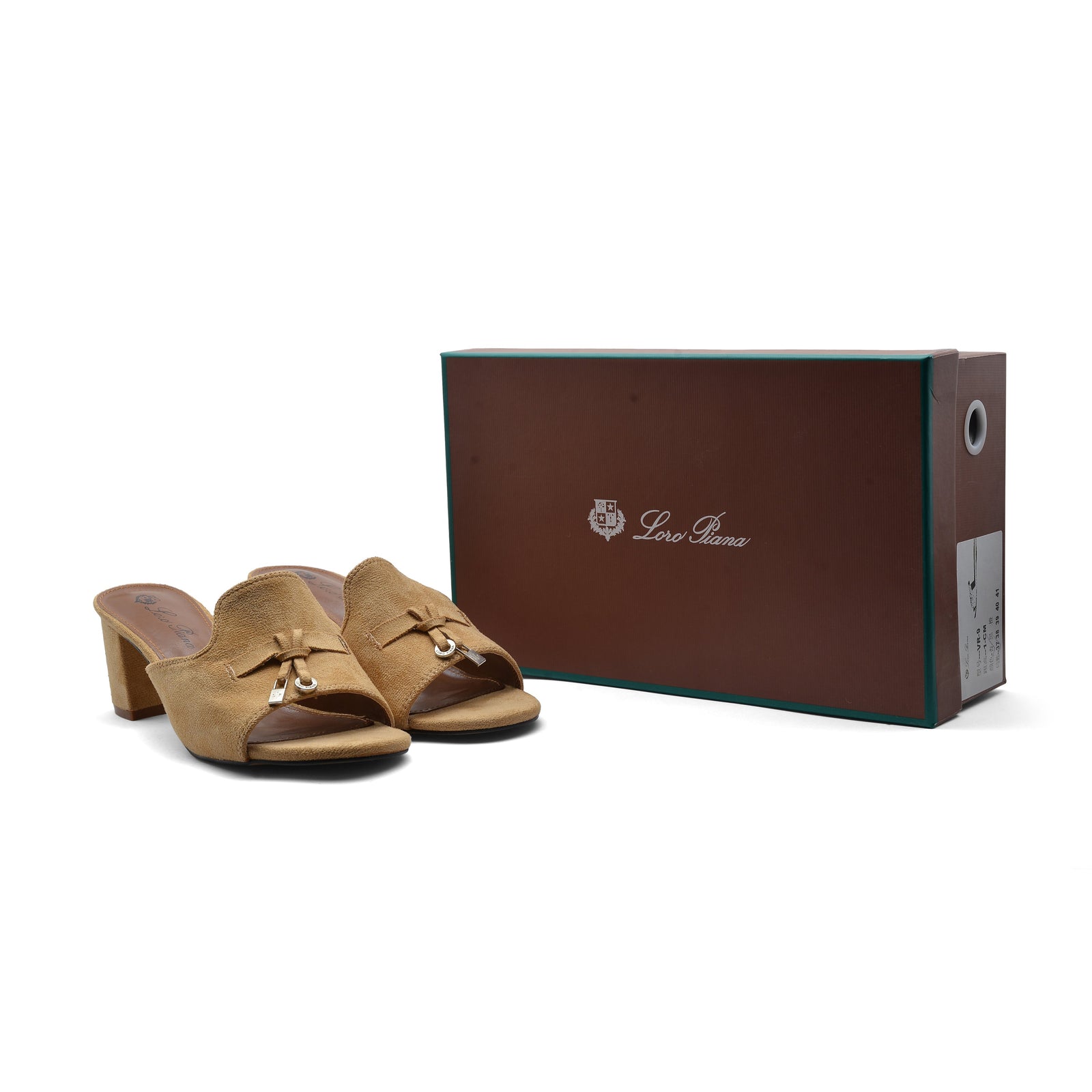 Loro Piana Suede Summer Charms Slide Sandals Woman VR-8 Havan - 4