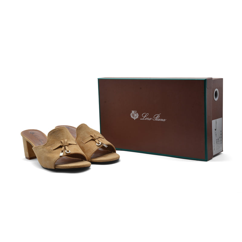 Loro Piana Suede Summer Charms Slide Sandals Woman VR-8 Havan - 4