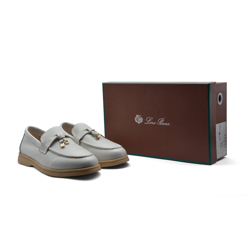 Loro Piana Suede Summer Charms Walk Loafers Woman VR-LA White - 4