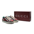 Gucci Cotton Wool Web Houndstooth Interlockin Sneakers Woman GG-1 Red - 4